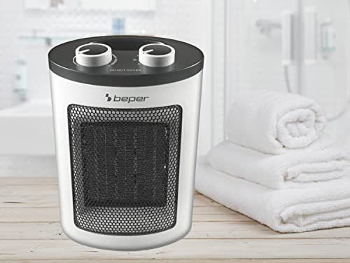 BEPER RI.080 Electric Fan Heater, 1500 W, Anti-Heat Protection, Ceramic Elements, White, White and Black - Image 4