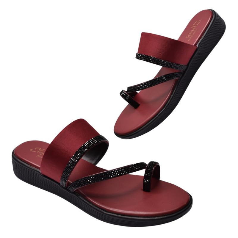 Stepee Casual Comfort Flats Slip on One Toe Flat Slipper for Women