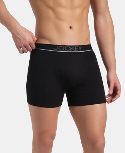 Image of Jockey 8009 Men Super Combed Cotton Rib Solid Boxer Brief with Ultrasoft and Durable Waistband (Pack of 3)