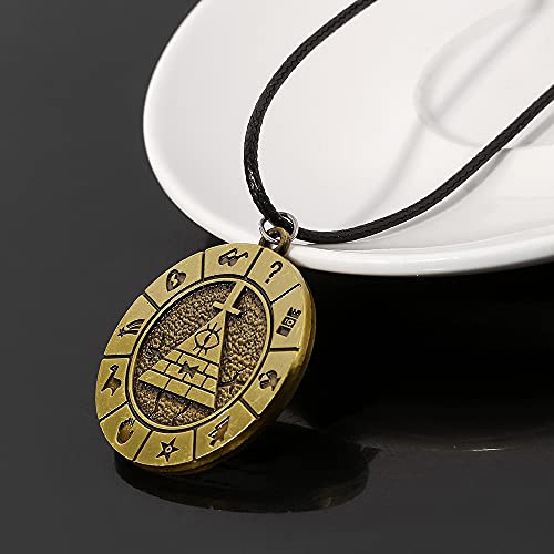 EIKOU Gravity Falls Dipper's Bill Cipher Necklace Pyramid Pendant Cosplay Costume Accessories3