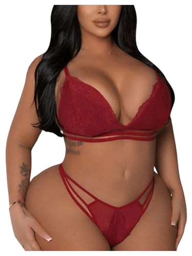 Bralette Grande Taille Dentelle : Ensemble Confort et Maintien Doux Vêtements Nuit 3XL