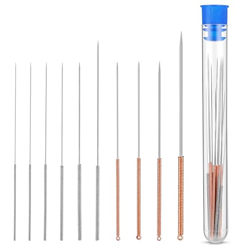 Mabor 10 Pcs 3D Printer Nozzle Cleaning Kit, Stainless Steel Needles Set for Unclogging, Universal 3D Printer Accessorie