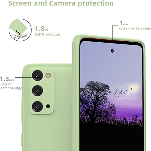Image of DIZORO Microfiber Candy Case Compatible for Samsung S20 Smooth Touch Cushion Liquid Soft Silicone Gel Rubber Phone Cases Non-Slip Full Body Protective Shockproof Back Cover (Matcha Green)