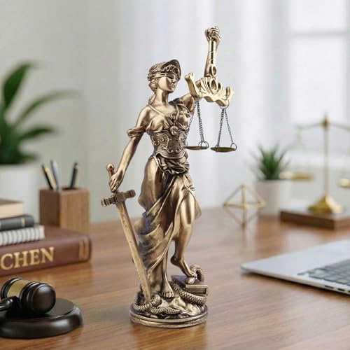 Statue Justice Résine Bronze 28 cm Antique, LOVIN PRODUCT