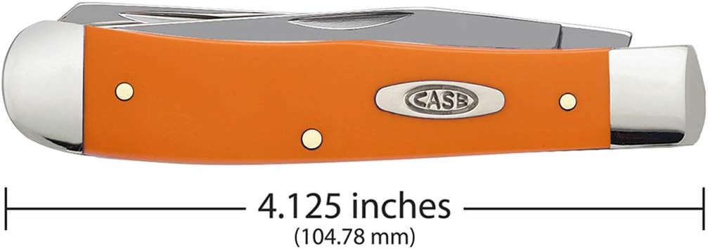 Case XX WR Pocket Knife Orange Synthetic Trapper Item #80500 - (4254 SS) - Length Closed: 4 1/8 Inches