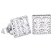 Produktbild KRKC&CO Ohrstecker Silber 925 Herren, Viereckige Ohrringe Weißgold beschichtet, Iced Out Ohrschmuck mit Zirkonia Steine Weiß, allergiefreie Ohrringe,  ü ä Jungen, 8mm