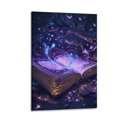 Toile magique de livres pour un salon chaleureux 50x75cm
