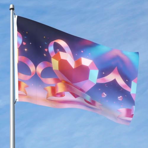 Drapeau Ruban Love double face en polyester résistant avec œillets