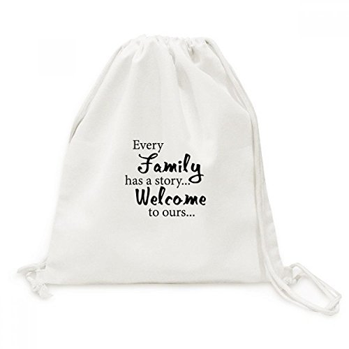 Toile Drawstring Backpack Histoire de Famille Citation Sac à Cordon Voyage