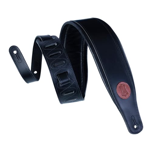 Levy's Leathers Veg Tan Leather Guitar Strap,Black