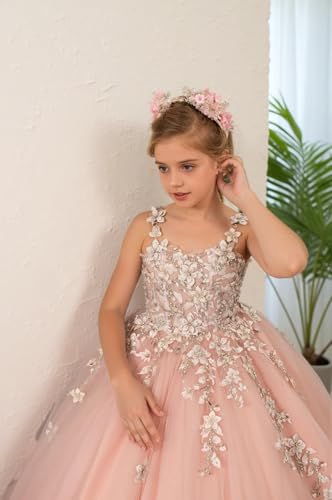 Flower Girl Dresses for Wedding Tulle First Communion Dress for Girls Birthday Ball Gown Dresses 2-124