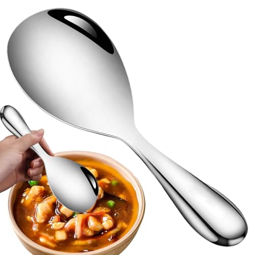 La Mejor Selección de Cucharas para arroz los mejores 10. 40 Servir cucharas grandes - paleta de arroz | Cuchara de arroz | Gran espátula de arroz con cuchara de sopa | Cuchara de cocina de arroz | Padera de arroz de metal grande en...