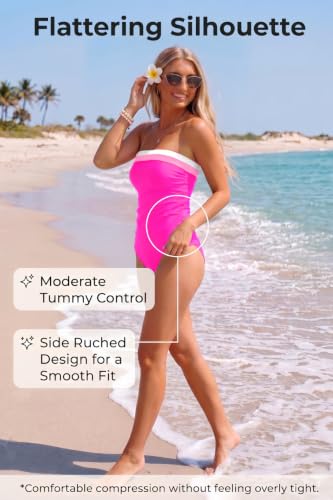 Image of Daci Womens Strapless Tankini Swimsuits- 2 Piece Tummy Control Tankini Swimsuit Bandeau Tankini Tops with Bottoms