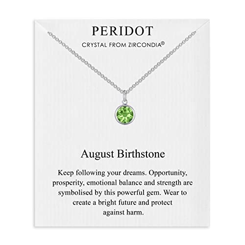 Philip Jones Collar de Piedra Natal de Agosto (peridoto) Creado con Cristales Zircondia® Cover