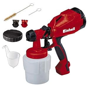 Einhell Verfspuitpistool TC-SY 400 P (400 W, voor kleine en middelgrote werkoppervlakken, voor lakken en glazuren, regeling van de verfhoeveelheid), 800 ml, rood