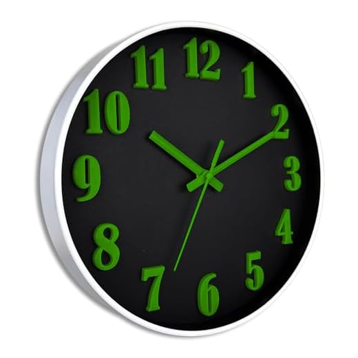 Wall Clock, Glow in Dark Wall Clock,12 Inch Wall Clock Battery Operated, 3D Numbers Night Light Wall Clock, Silent Non-Ticking Wall Clocks for Living Room Kitchen Office Bedroom
