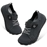 JOINFREE Kids Walking Shoes Wide Hiking Sneakers Girls Sports Tennis Trainers Non-Slip Boys School Sneaker Darkgrey 11.5 UK Child