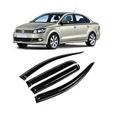 Compatible with VW Volkswagen Polo 2011-2018 Cars Accessories Window Visors Rain Sun Guard Vent Wind Deflector Weathershield Moulding Trim(for Sedan)