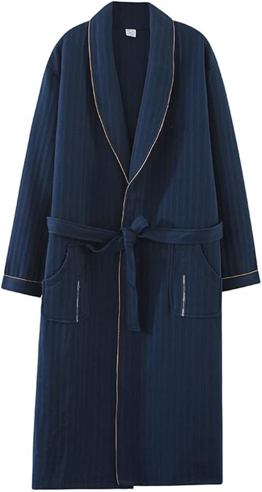 Long men's pajamas bathrobe shower robe quilted