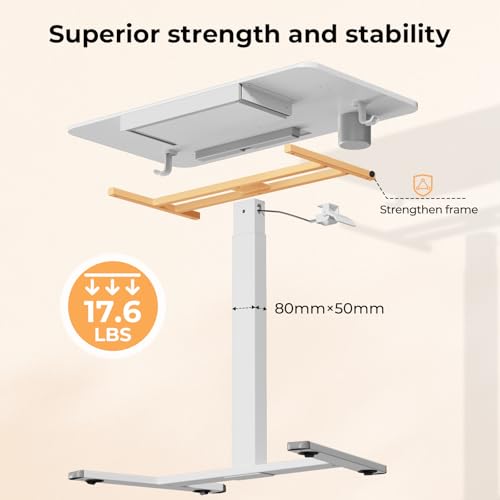 Bureau debout mobile pour ordinateur portable compact et chariot à roulettes - 7