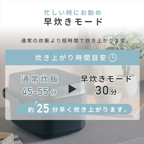 山善(YAMAZEN) [山善] 炊飯器 一人暮らし 5.5合 3種類炊き分け機能 マイコン式 低温調理 無洗米モード 保温 予約機能 ホワイト YJT-M10(W) の商品画像 4