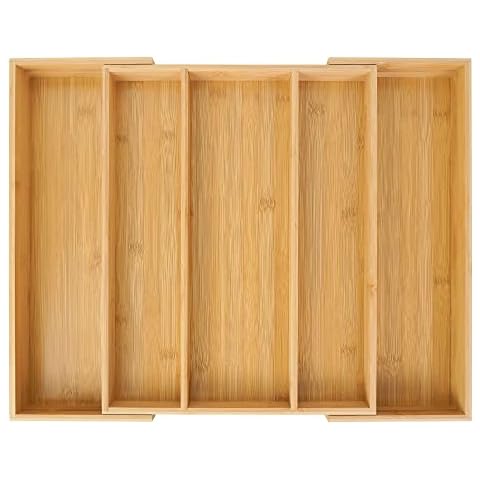 Utoplike Bamboo Expandable Kitchen Drawer Organizer Cover