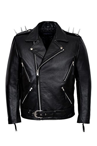 Veste en cuir pour homme Ghost Rider adieu aux blousons fragiles noir