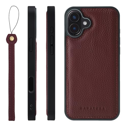 HANATORA for iPhone 16Plus �P�[�X MagSafe �Ή� �{�v �ϏՌ� �o���p�[�^ �X�}�z�P�[�X �X�}�z �X�g���b�v �t�� �V�������N���U�[ �M�t�g �}�O�Z�[�t�Ή� ���C�� SMSGZ-16Plus-Wine