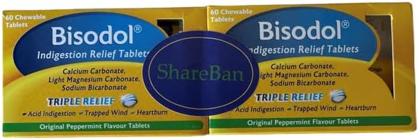 Triple Action 60 Indigestion Relief Tablets to Trapped Wind, Acid Indigestion & Heartburn,60 Count (Pack of 2)