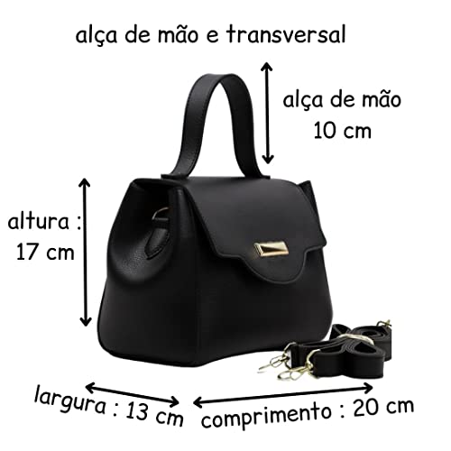 Bolsa Tote Feminina Com Alça de Mão e Transversal Removível (preto)