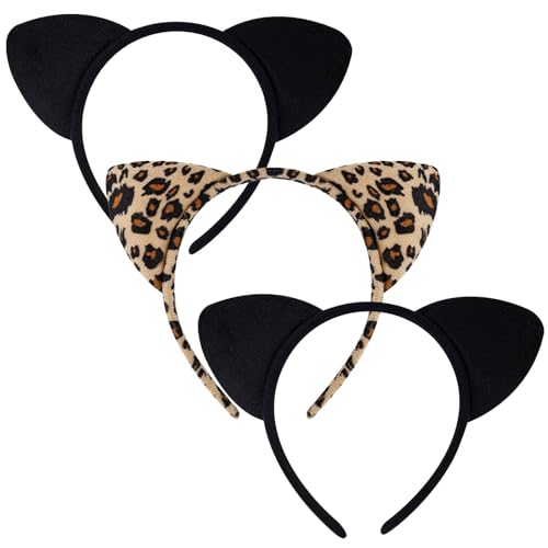 SSKHE Bandeau à oreilles de chat Trio Mélange d'élégance, de mignonnerie et de sauvagerie pour votre style