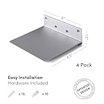 Floating Invisible Bookshelf Wall Mounted (Set of 4) - Aluminum - Turn Books into Floating Shelves - Image 3