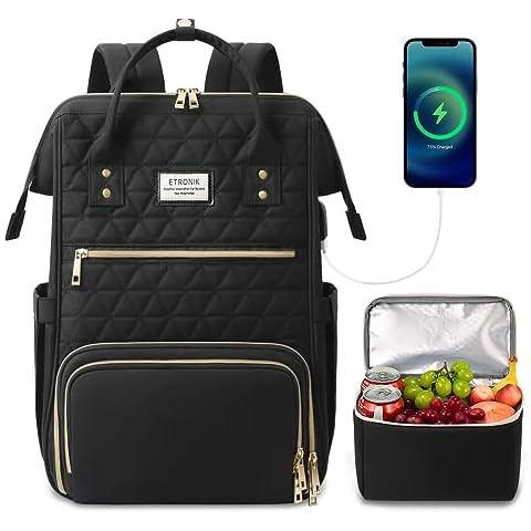 ETRONIK 17.3 Inch Laptop Backpack with Lunch Bag Cover