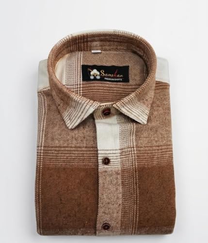 Image of Men's Flannel Plaid Check Full Sleeve Button-Down Shirt