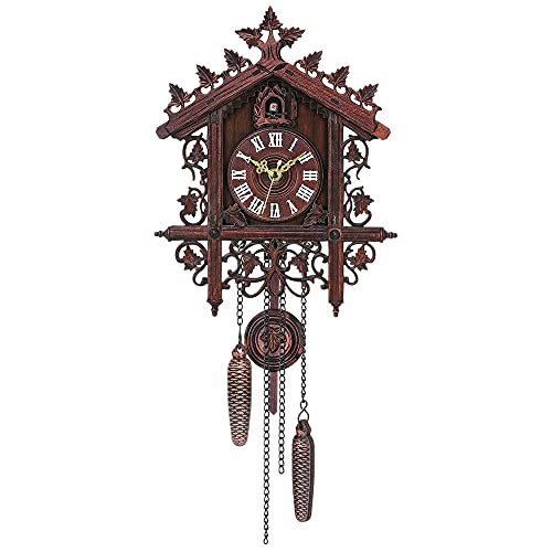 Lista de Relojes de cuco los mejores 5. 47 1 Reloj de Pared de Cuco de Madera Retro Vintage para coar, Hecho a Mano, para Sala de Estar, hogar, Restaurante, cafetería, Hotel, decoración Elegante o_o
