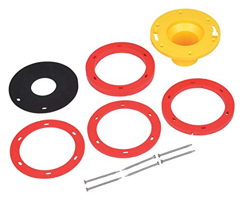 Oatey Toilet Flange Extender Kit 1/4- 1 5/8 in Red and Yellow