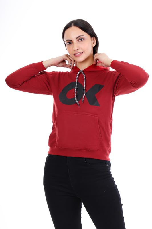 vastradrobe Women's Fleece Winter Hoodie | Stylish Warm Sweatshirt | Ok Printed | Trendy Casual Hoodie for Women & Girls-picture-10