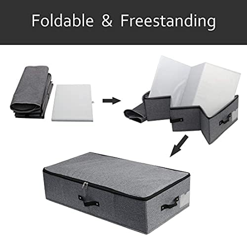 Clothes Storage Bag 75 * 38 * 18 cm, Large Capacity Organizer with Reinforced Handle Thick Fabric for Comforters, Blankets, Bedding, Foldable with Sturdy ZipperWindow