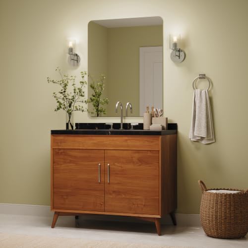 Image of Progress Lighting Replay 5.125 Inch 1-Light Vanity Light, Transitional, Polished Nickel with Clear Glass Shade, (9.75 inch H x 5.125 inch W x 5.875 inch D), P300581-104