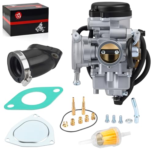 Carburetor w/Intake Manifold Boot Kit For Suzuki QuadRunner 250 300 LT-F250 LT-F300F 1999 2000 2001 2002 13200-39D22