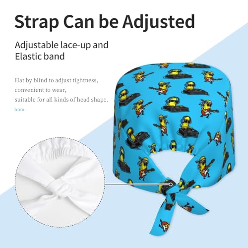 Image of Adjustable Scrub Cap with Sweatband, Breathable Working Hat for Men /Women