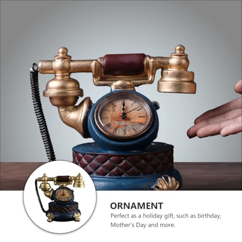 Reloj de escritorio retro con forma de teléfono antiguo para salón 3