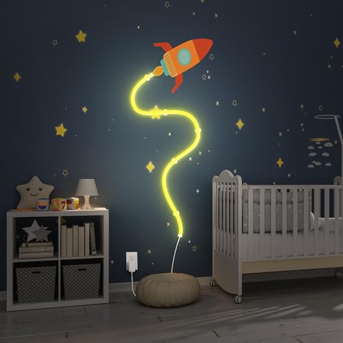 Image of Feit Electric 360 Chasing Neon Flex Rope Light, 5ft LED Tube Light, Dimmable, Dynamic Color Patterns, Remote Controlled, Flexible Design, Easy Installation, Indoor Decor, NF5 /RGB /360