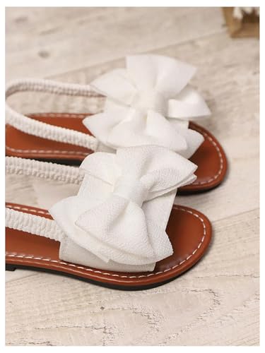 GORGLITTER Girl's Sandals Dressy Bow Ankle Strap Sandal Open Toe Slides Flats Cute Vacation Sandals Shoes3