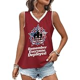 Remember Everyone Deployed V Neck Tank Support Our Troops Red Friday Tank Tops Fashion Graphic Tshirts 2XL