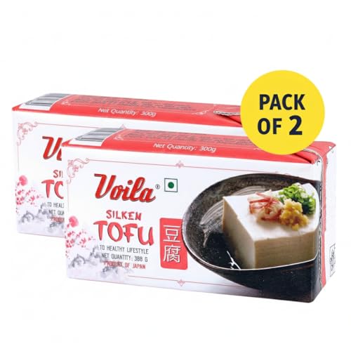 Image of Voila Silken Tofu Pack of 2 (300g x 2) | Japanese Style Soft Tofu | Shelf Stable | High Protein Plant-Based Soy Food | Vegan | Low Fat | No Preservatives | Ready to Eat | Ideal for Soups, Salads, Ramen, Stir Fry, Desserts & Asian Recipes | Total 600g