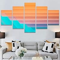 SIGNWIN 5 Panel Canvas Wall Art Modern Art Abstract Closeup Cool Line Minimalism Minimalist Multicolor for Home Decorations Ready to Hang - 60