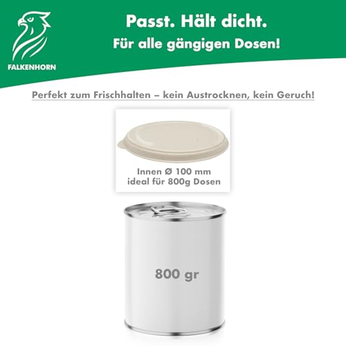 BIO Dosendeckel 2x Groß (99mm) mit Lasche – für 800g Konservendosen, luftdicht & wiederverwendbar – BPA-frei, spülmaschinengeeignet, nachhaltig aus Zuckerrohr – FALKENHORN Made in Germany – Creme