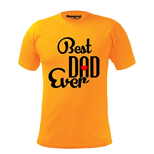 Image of Hangout Hub | Cotton Men's Round Neck Regular Fit T-Shirt Best Dad Ever | Pack of 1 | Family T-Shirt