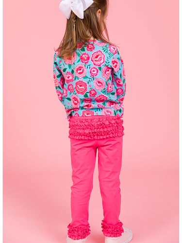 Image of RuffleButts Toddler Girl Merry & Bright Ruffle Leggings - Ankle Leggings